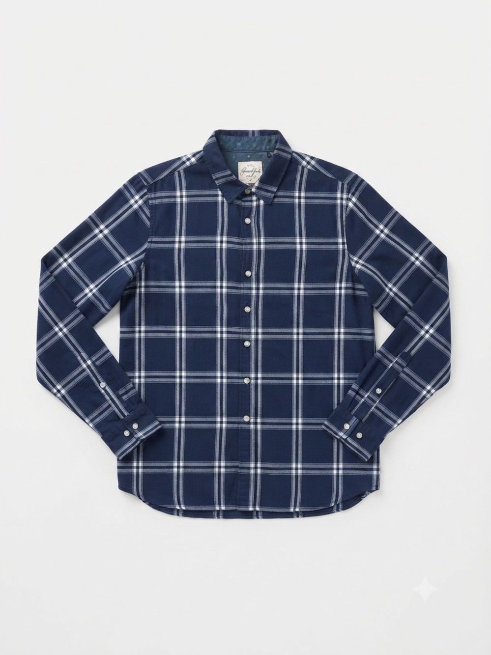 Jachs Girlfriend Blue Plaid Shirt Women Size M Long Sleeve Button Down Flannel